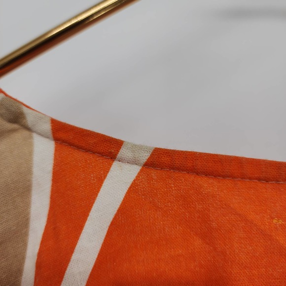 Ashley Stewart Orange Tan Abstract Linen Blend Tunic Top Flowy Plus Size 18/20 - Picture 3 of 5